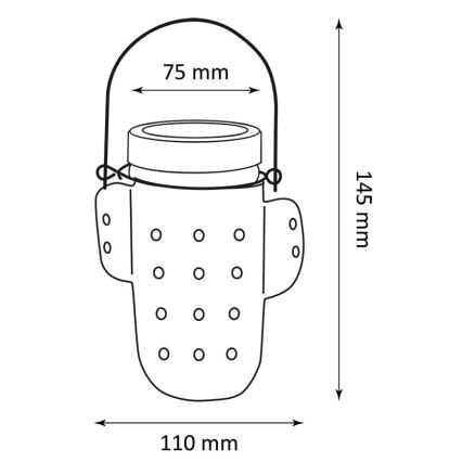 LED solcellelampe CACTUS LED/1,2V IP44