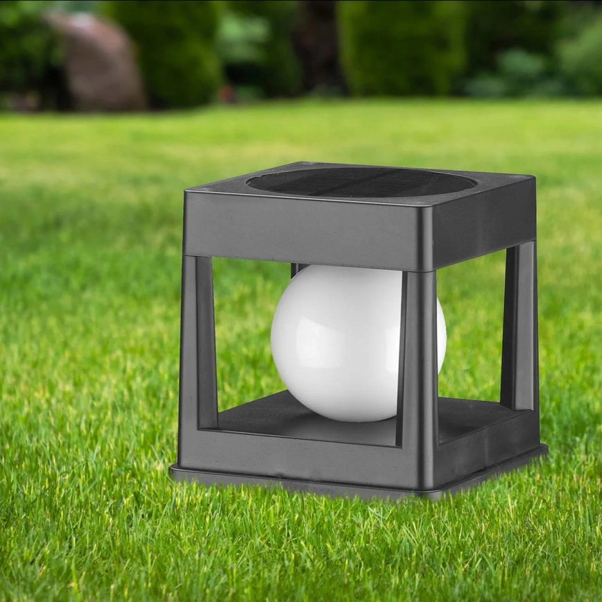 LED solcellelampe CUBO LED/3,7V 1200 mAh IP44 sort