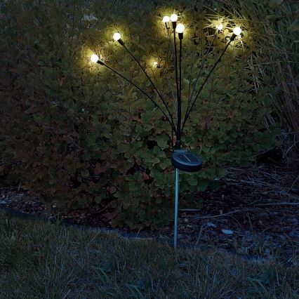 LED solcellelampe FIORINI 8xLED/1,2V 600 mAh IP44 sort
