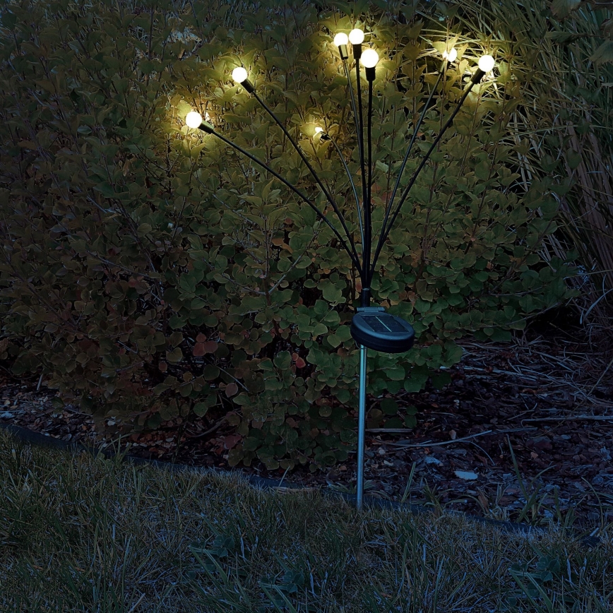 LED solcellelampe FIORINI 8xLED/1,2V 600 mAh IP44 sort