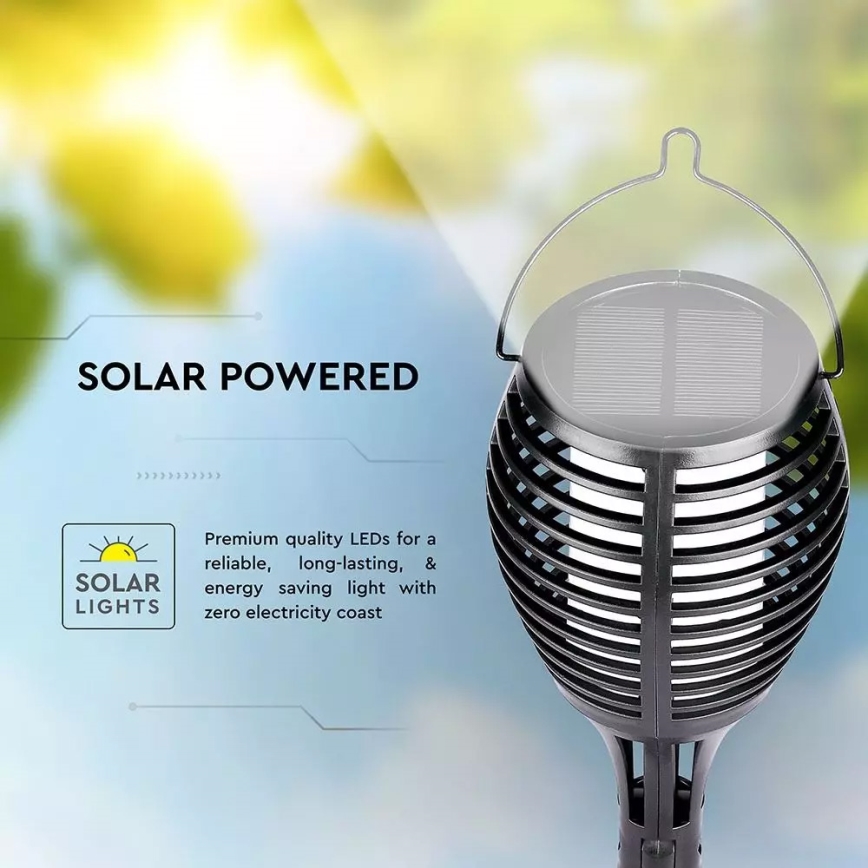 LED solcellelampe FLAME 4-i-1 1xLED/0,45W/3,7V IP44 500 mAh