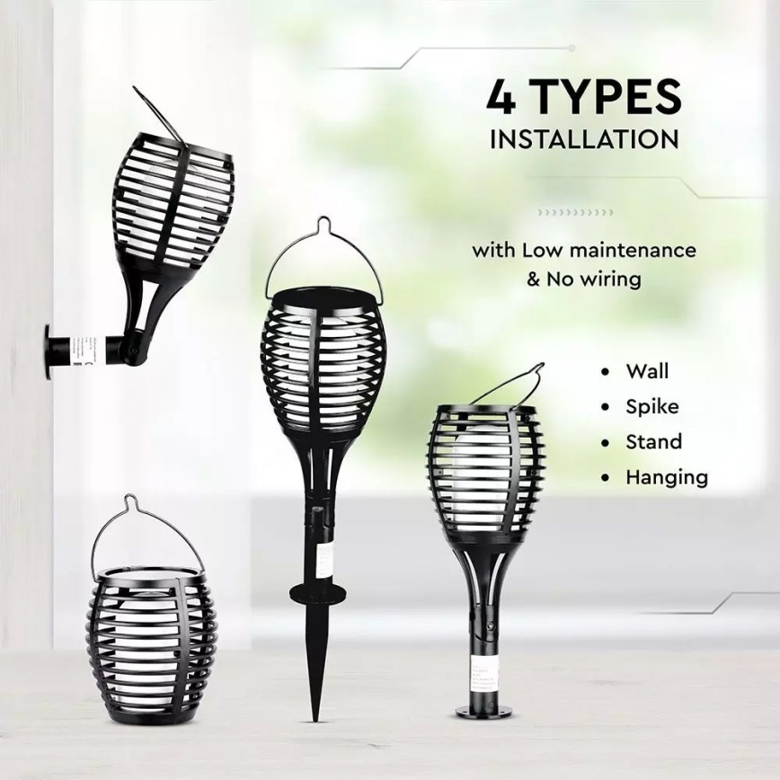 LED solcellelampe FLAME 4 i 1 LED/0,45W/3,7V IP44 500 mAh