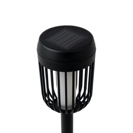 LED solcellelampe FLAME LED/1,2V 100 mAh 1800K 37 cm IP44 sort