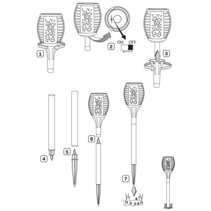 LED solcellelampe FUEGO BIG LED/1,2V 600 mAh IP44