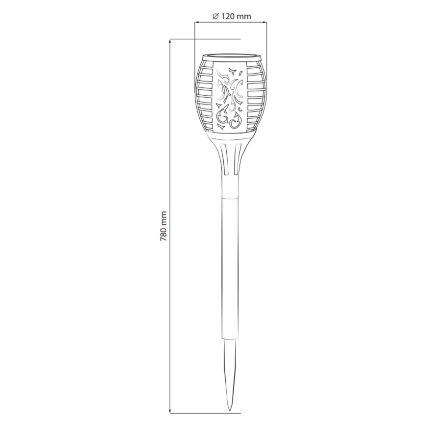 LED solcellelampe FUEGO BIG LED/1,2V IP44