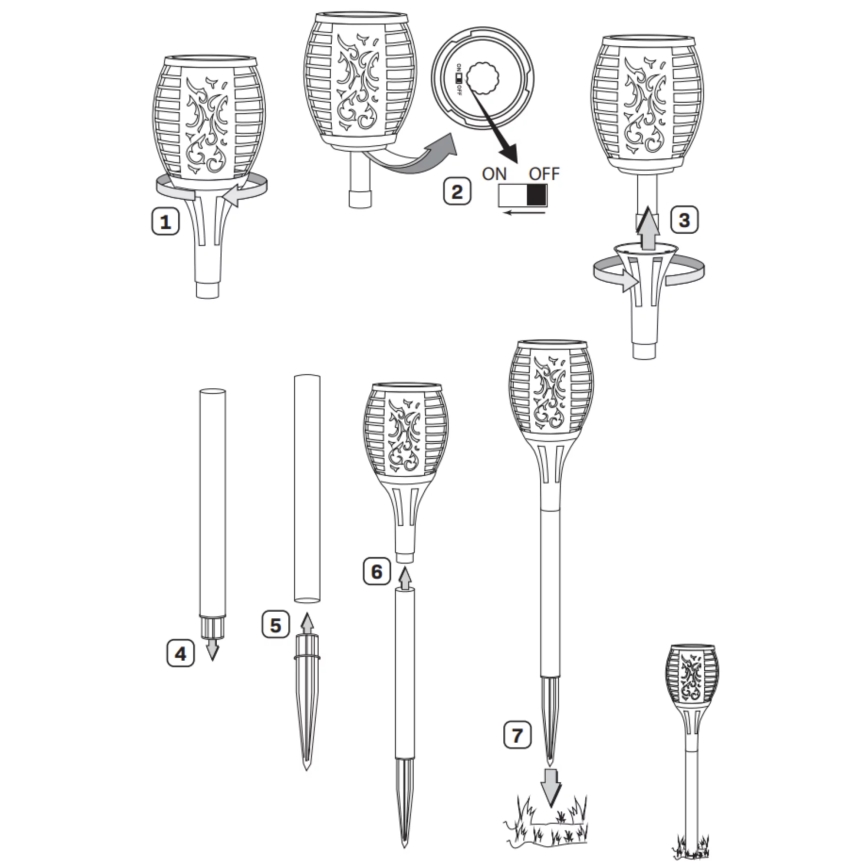 LED solcellelampe FUEGO BIG LED/1,2V IP44