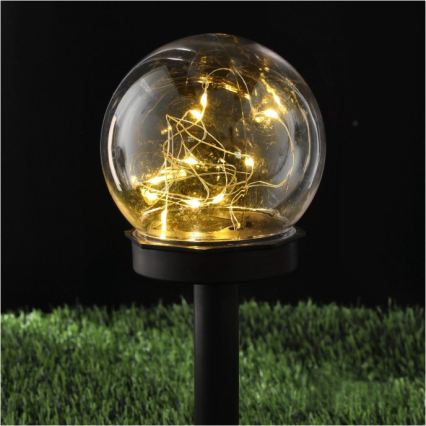 LED-solcellelampe GLEAM LED/1,2V 3000K IP44 40 mAh klar/sort