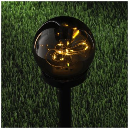 LED-solcellelampe GLEAM LED/1,2V 3000K IP44 40 mAh røgfarvet/sort