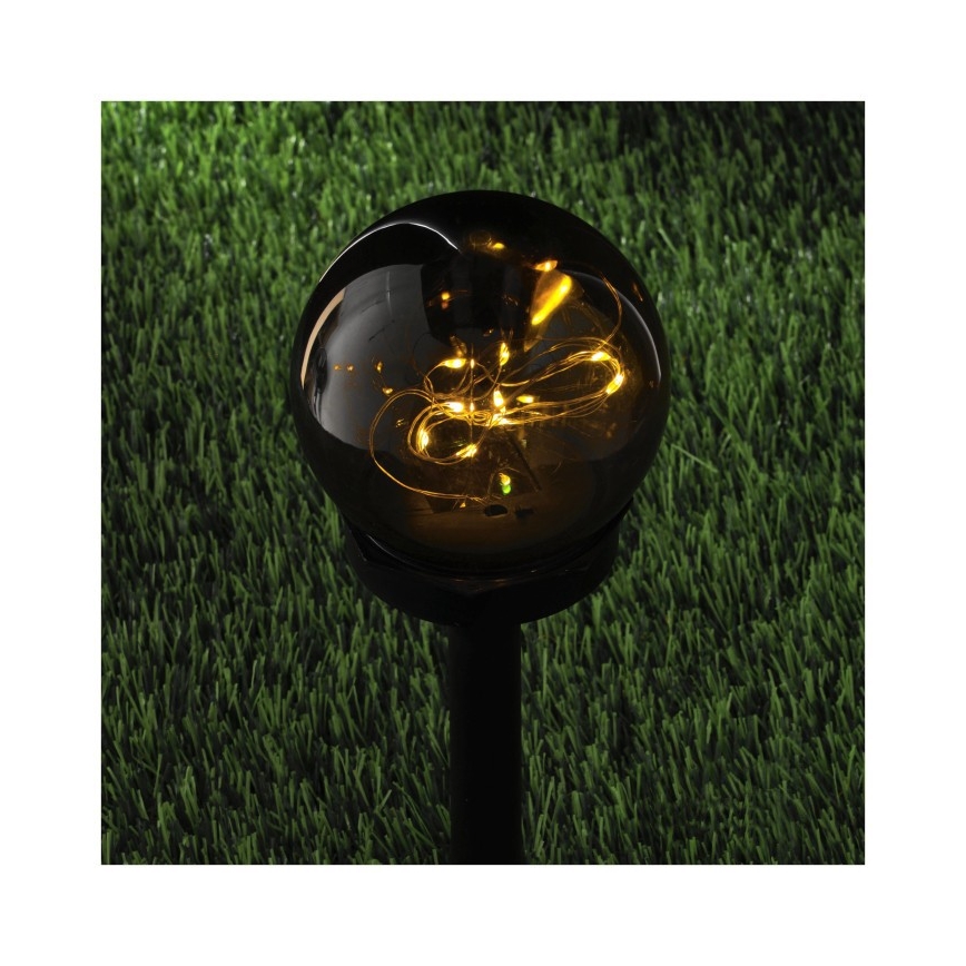 LED-solcellelampe GLEAM LED/1,2V 3000K IP44 40 mAh røgfarvet/sort