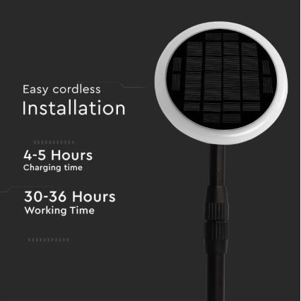 LED Solcellelampe justerbar GARDEN LED/8W/5V 60-129 cm 4000K IP65