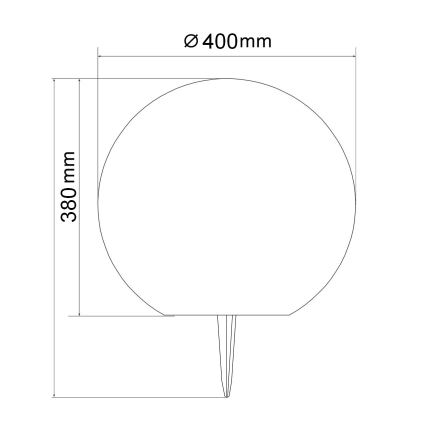LED-solcellelampe KULA, 3,7 V, 3000/4000/6500 K, Ø 40 cm, 2000 mAh, IP65, hvid