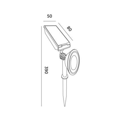 LED-solcellelampe LANCE LED/1xAA 4000K IP44 300 mAh