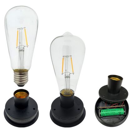 LED solcellelampe LAURA 1xE27/1,2V IP44