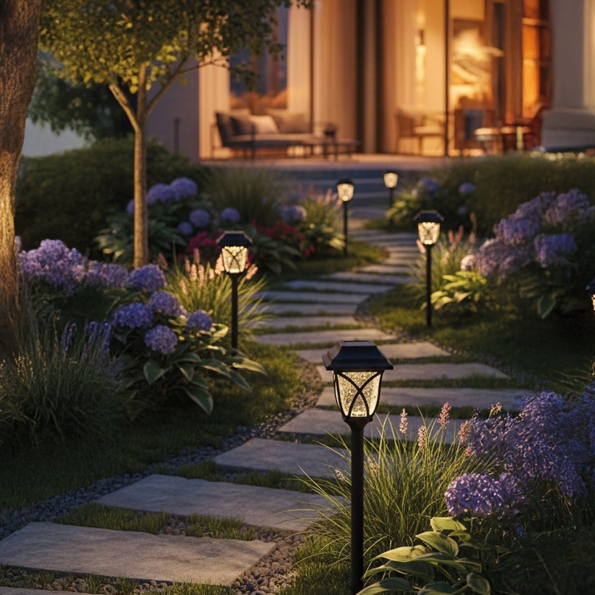 LED solcellelampe LAWN LED/1,2V 100 mAh 3000K 44 cm IP44 sort
