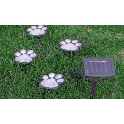 LED solcellelampe LED/0,14W/2V 600 mAh IP44 tlapky