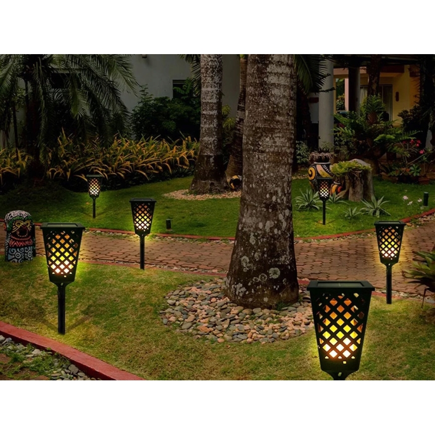 LED solcellelampe LED/0,6W/5,5V IP65 107 cm sort