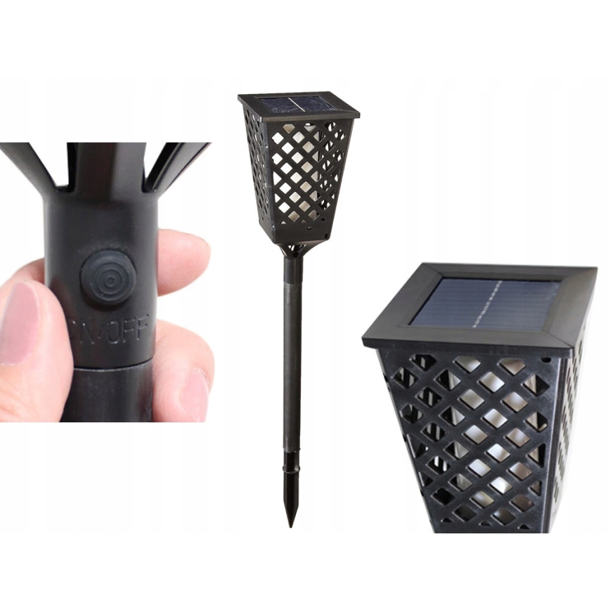 LED solcellelampe LED/0,6W/5,5V IP65 107 cm sort
