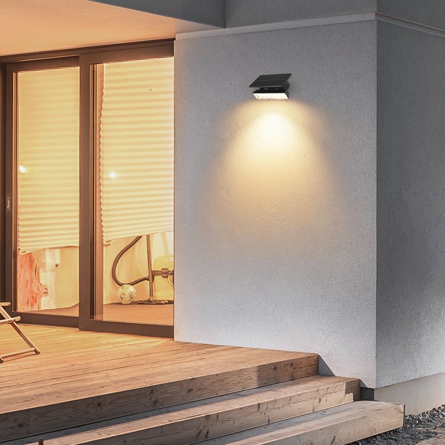 LED solcellelampe LED/0,9W/3,7V 3000K IP65 sort