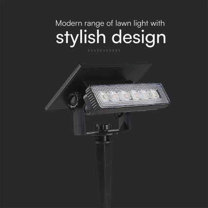LED solcellelampe LED/0,9W/3,7V 3000K IP65 sort