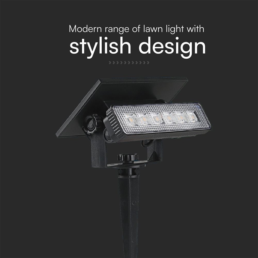 LED solcellelampe LED/0,9W/3,7V 3000K IP65 sort