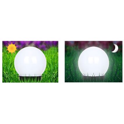 LED-solcellelampe LED/1,2V 6500K 200 mAh Ø 10 cm IP44 hvid/sort