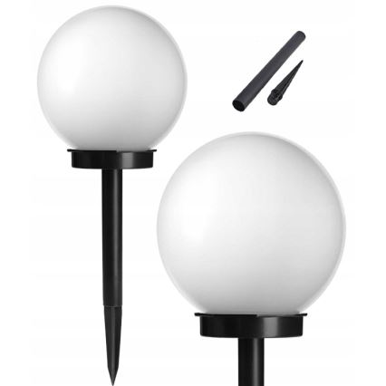 LED-solcellelampe LED/1,2V 6500K 200 mAh Ø 10 cm IP44 hvid/sort