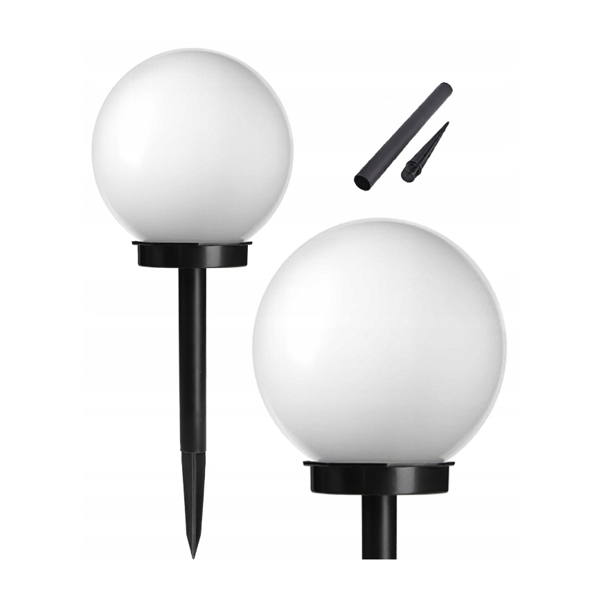 LED-solcellelampe LED/1,2V 6500K 200 mAh Ø 10 cm IP44 hvid/sort