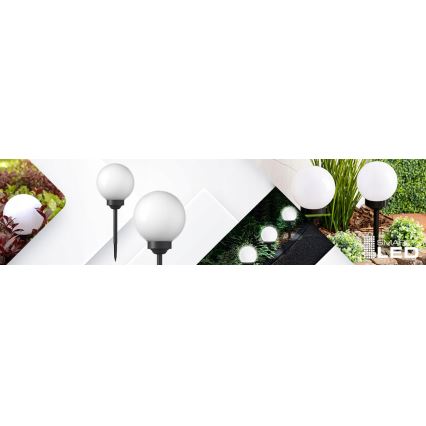 LED-solcellelampe LED/1,2V 6500K 200 mAh Ø 20 cm IP44 hvid/sort