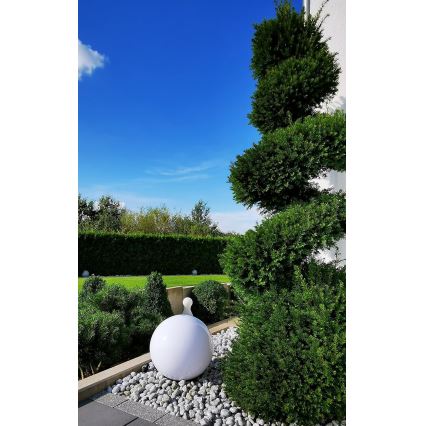 LED-solcellelampe LED/1,2V 6500K 200 mAh Ø 25 cm IP44 hvid/sort