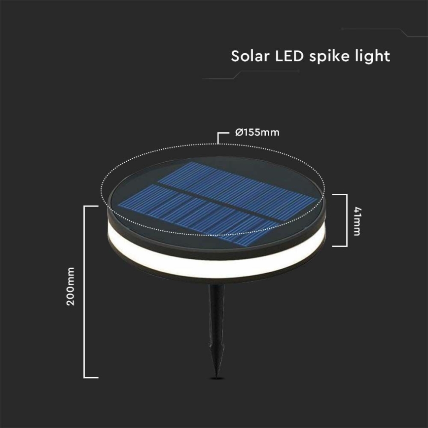 LED solcellelampe LED/1,8W/3,7V IP54 3000K