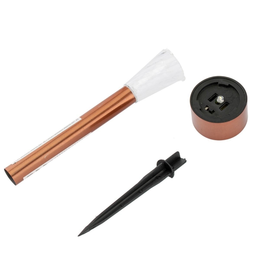 LED solcellelampe LED/2V 40 mAh IP44 kobber