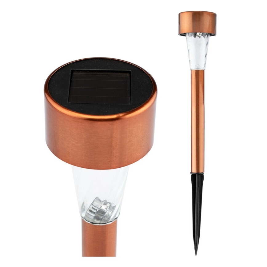 LED solcellelampe LED/2V 40 mAh IP44 kobber