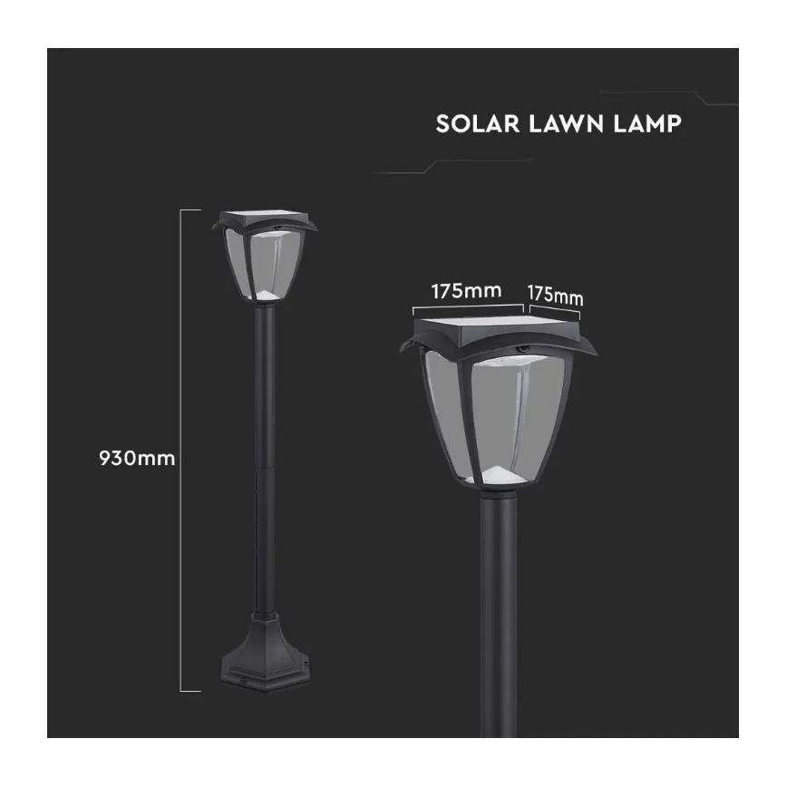 LED solcellelampe LED/2W/230V 93 cm 3000/6000K IP65 2200 mAh