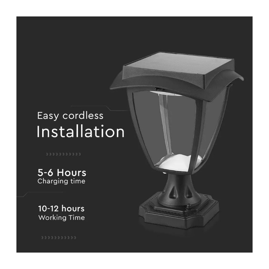 LED solcellelampe LED/2W/3,7V 3000/6000K IP65