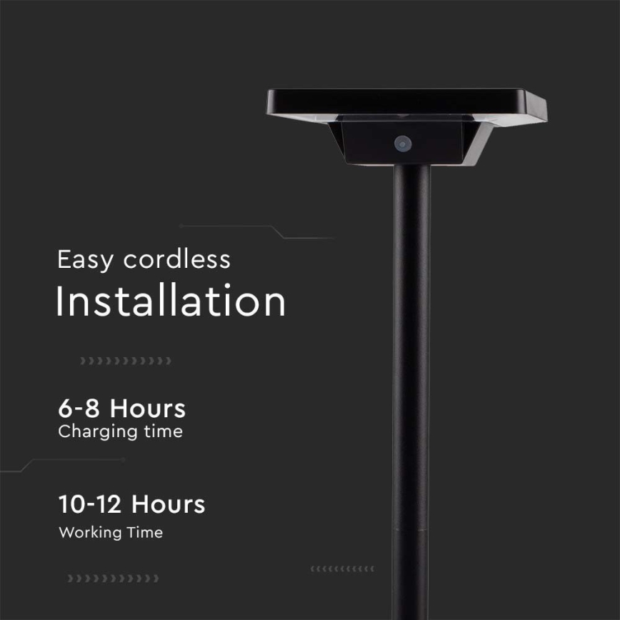 LED solcellelampe 02.01.2001 LED/2W/3,7V IP65 3000/4000/6500K 2600 mAh