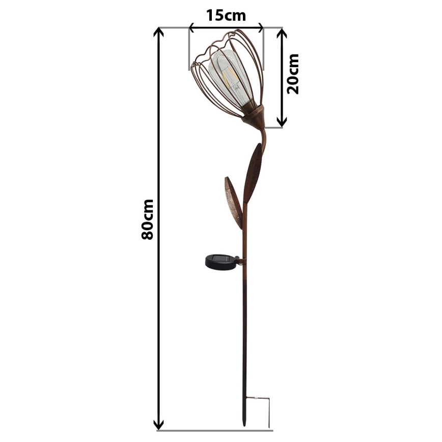 LED solcellelampe LILLY 1xE27/1,2V IP44