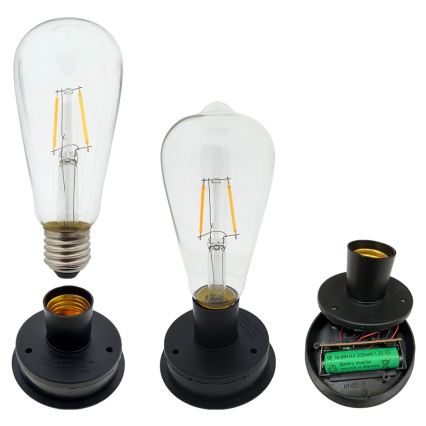 LED solcellelampe LINDA 1xE27/1,2V IP44