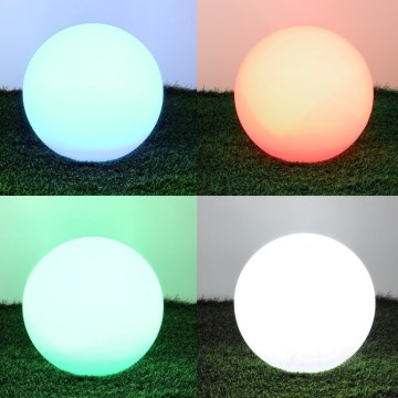 LED solcellelampe m. RGB-farver dæmpbar GARDEN BALL LED/5W/3,7V 3000K IP54 2200 mAh diameter 40 cm + fjernbetjening