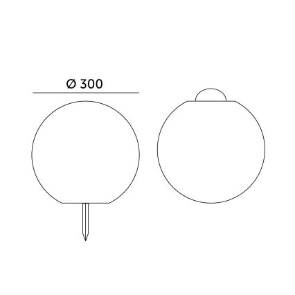 LED solcellelampe m. RGB-farver dæmpbar GARDEN BALL LED/5W/3,7V 3000K IP54 2200 mAh diameter 30 cm + fjernbetjening