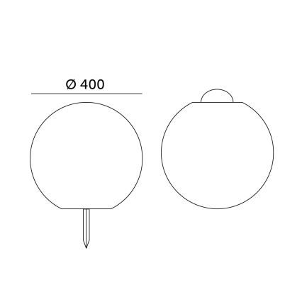 LED solcellelampe m. RGB-farver dæmpbar GARDEN BALL LED/5W/3,7V 3000K IP54 2200 mAh diameter 40 cm + fjernbetjening