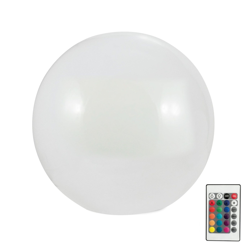 LED solcellelampe m. RGBW-farver BALL LED/3,2V 500 mAh diameter 20 cm IP65 + fjernbetjening