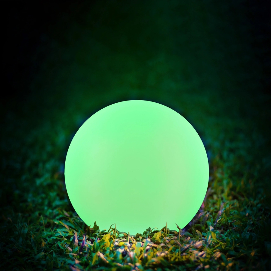 LED solcellelampe m. RGBW-farver BALL LED/3,2V 500 mAh diameter 20 cm IP65 + fjernbetjening
