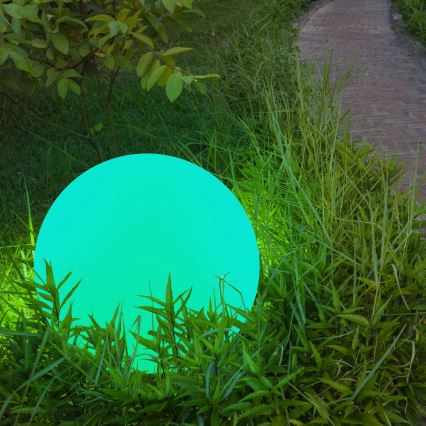 LED solcellelampe m. RGBW-farver BALL LED/3,2V 500 mAh diameter 20 cm IP65 + fjernbetjening