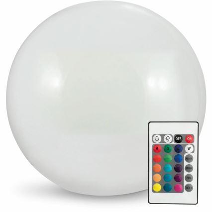 LED solcellelampe m. RGBW-farver BALL LED/3,2V 500 mAh diameter 20 cm IP65 + fjernbetjening