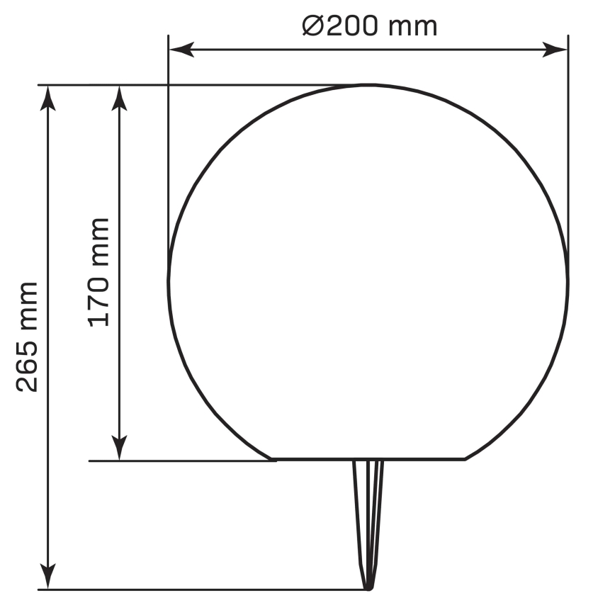 LED solcellelampe m. RGBW-farver BALL LED/3,2V 500 mAh diameter 20 cm IP65 + fjernbetjening