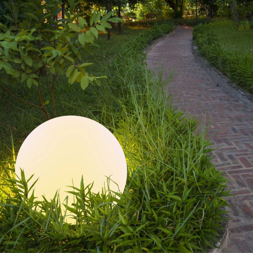 LED solcellelampe m. RGBW-farver BALL LED/3,7V 1500 mAh diameter 50 cm IP65 + fjernbetjening