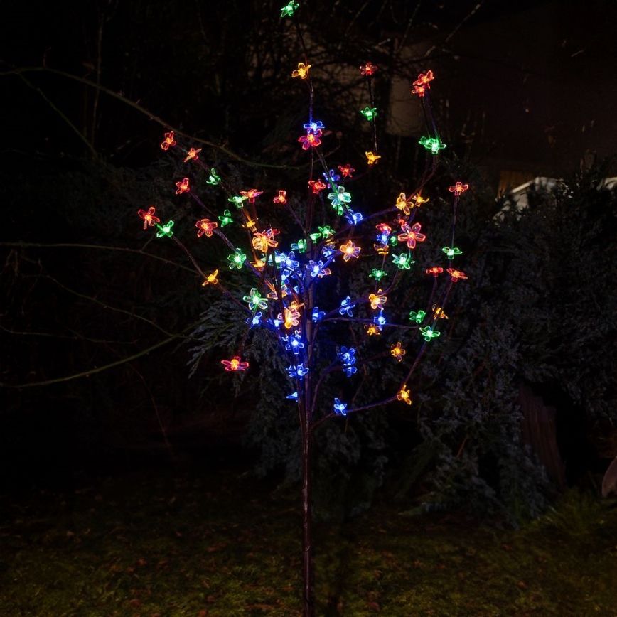 LED solcellelampe m. RGBW-farver TREE LED/0,1W/1,2V 600 mAh IP44 brun