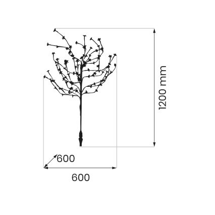 LED solcellelampe m. RGBW-farver TREE LED/0,1W/1,2V 600 mAh IP44 brun