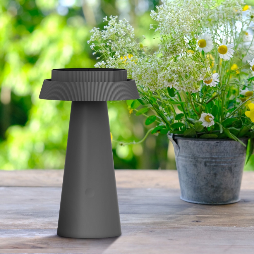 LED solcellelampe dæmpbar m. touch-funktion MARAKESZ LED/3,7V USB 3600 mAh 1800/2700/3000K IP54 grå