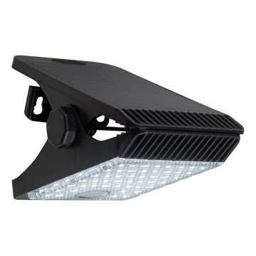 LED solcellelampe med bevægelses- og skumringssensor CLIPS LED/4W/1200 mAh 3,7V IP44 sort